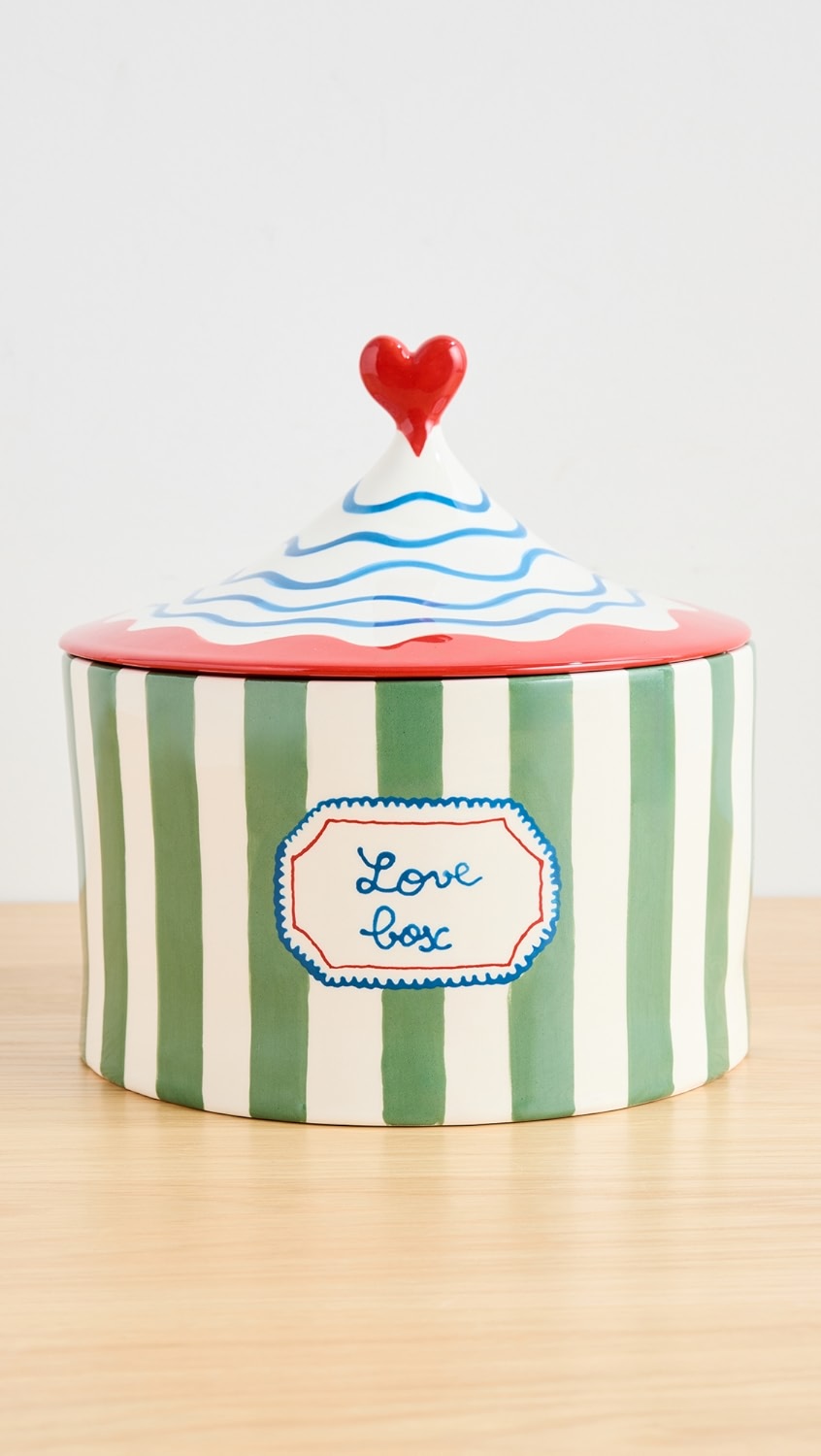 LOVE BOX - KHAKI AND RED TRIPES . LAETITIA ROUGET