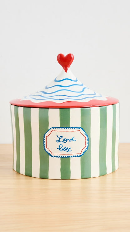 LOVE BOX - KHAKI AND RED TRIPES . LAETITIA ROUGET
